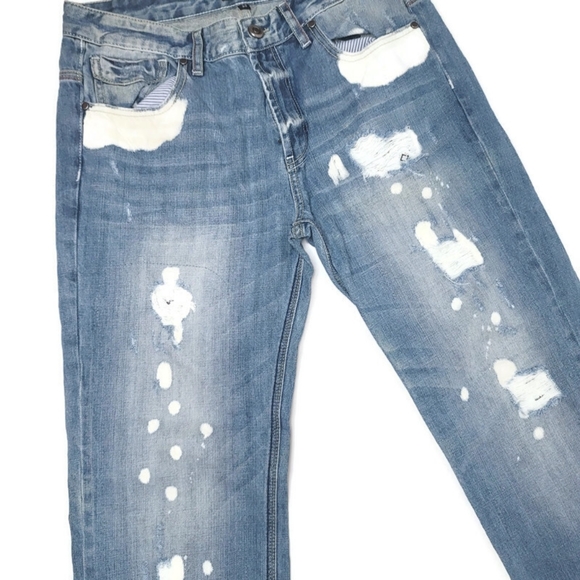 Blacx bleach dye hole distressed jeans size 33 - Picture 2 of 5